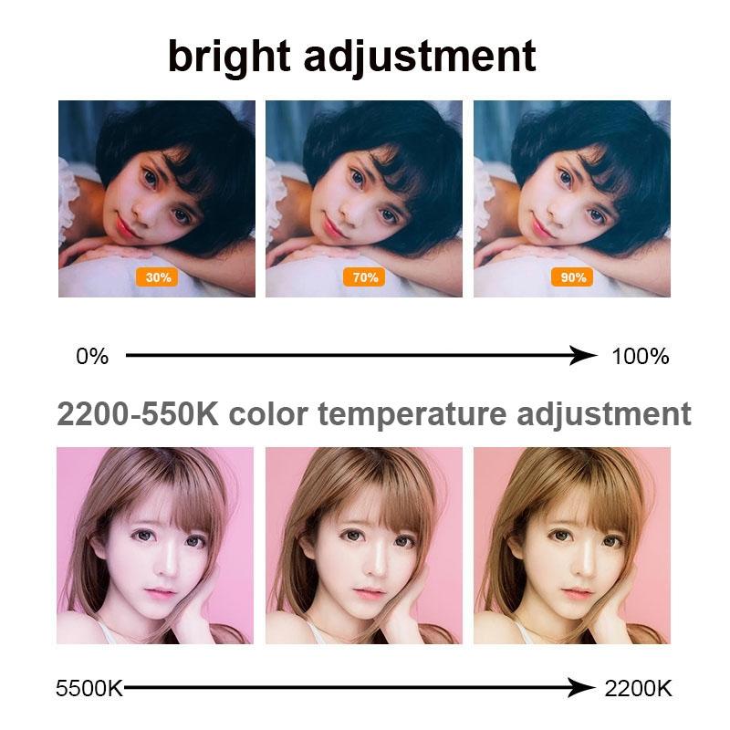 Adjustable 6 Led Ring Light with Strong Clip - 2m Desktop Computer Clip Light 6