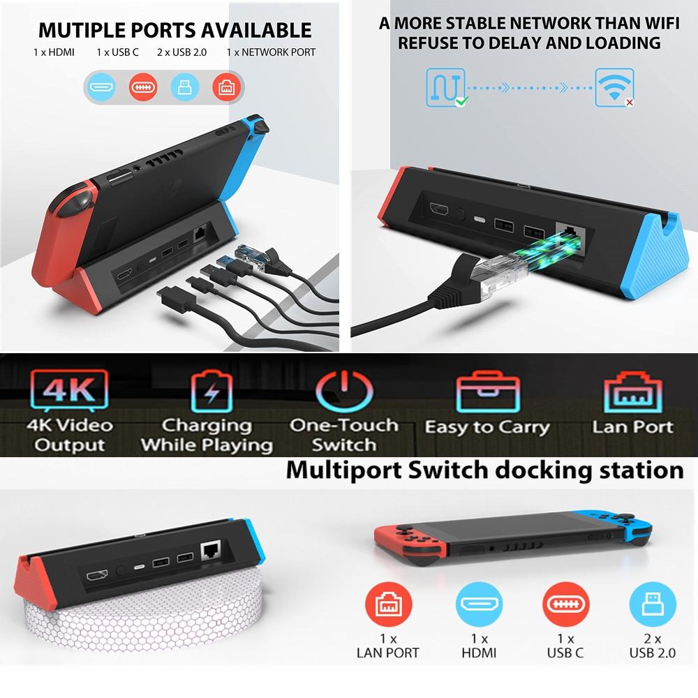 Nintendo Switch 4k Hdmi Adapter with 1000mbs Lan 8
