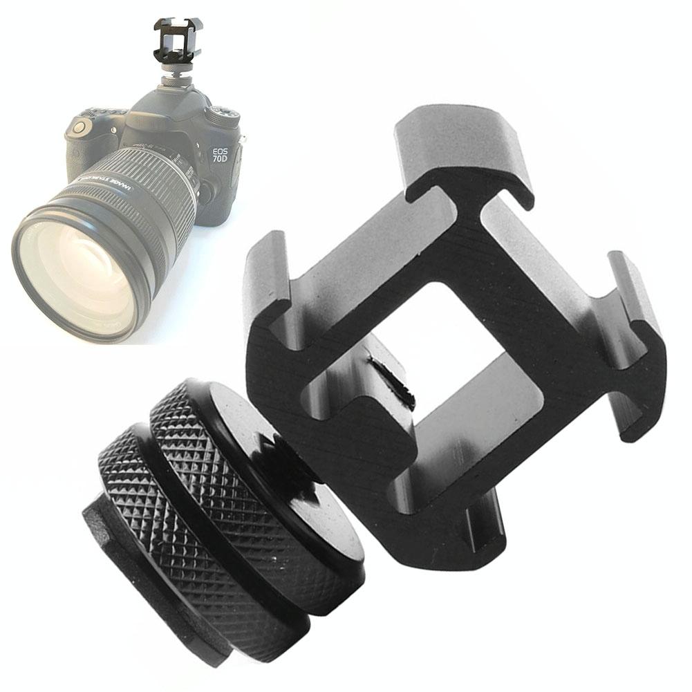 Universal Camera Hot Shoe Base - 2Pcs Three-Head Rotary 4