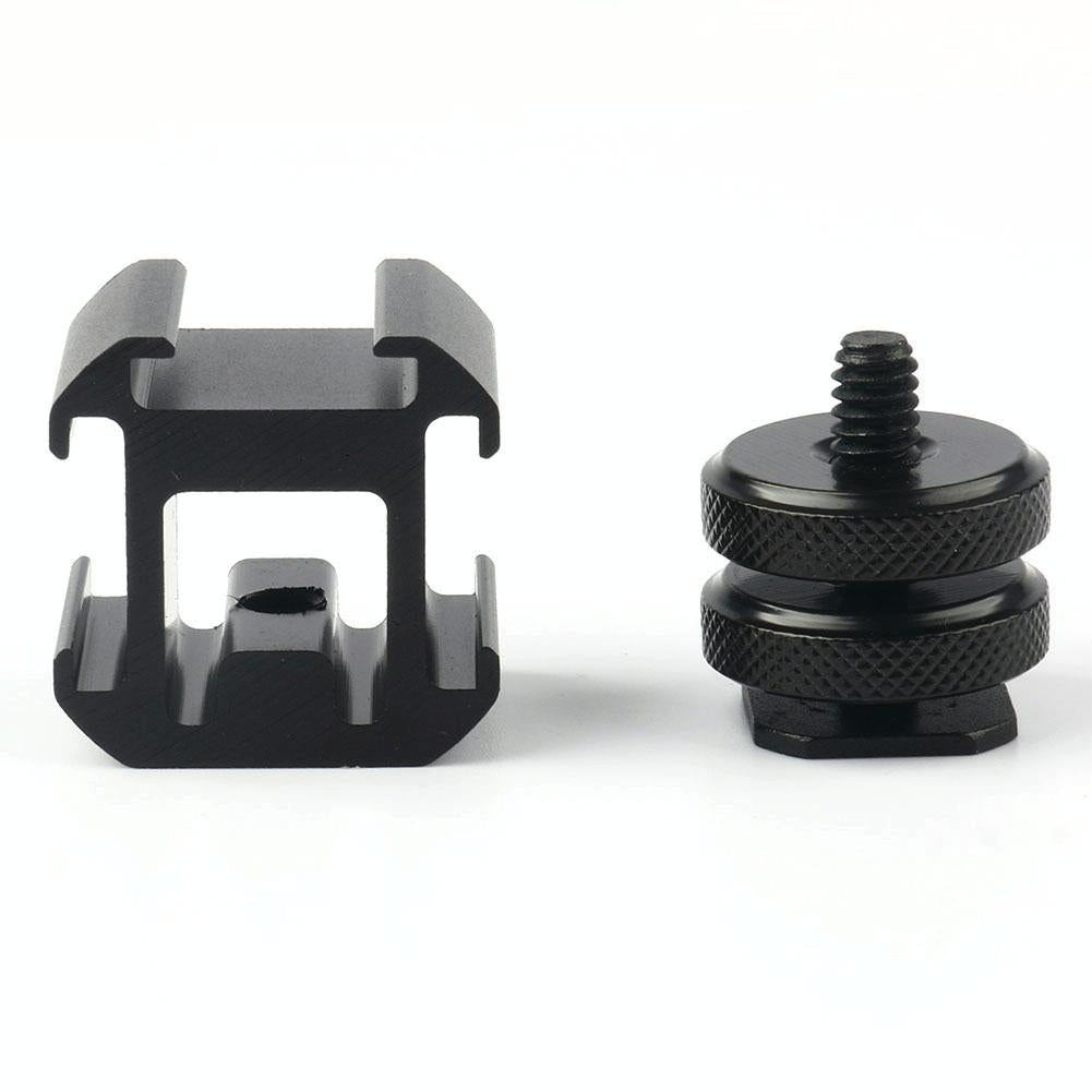 Universal Camera Hot Shoe Base - 2Pcs Three-Head Rotary 5