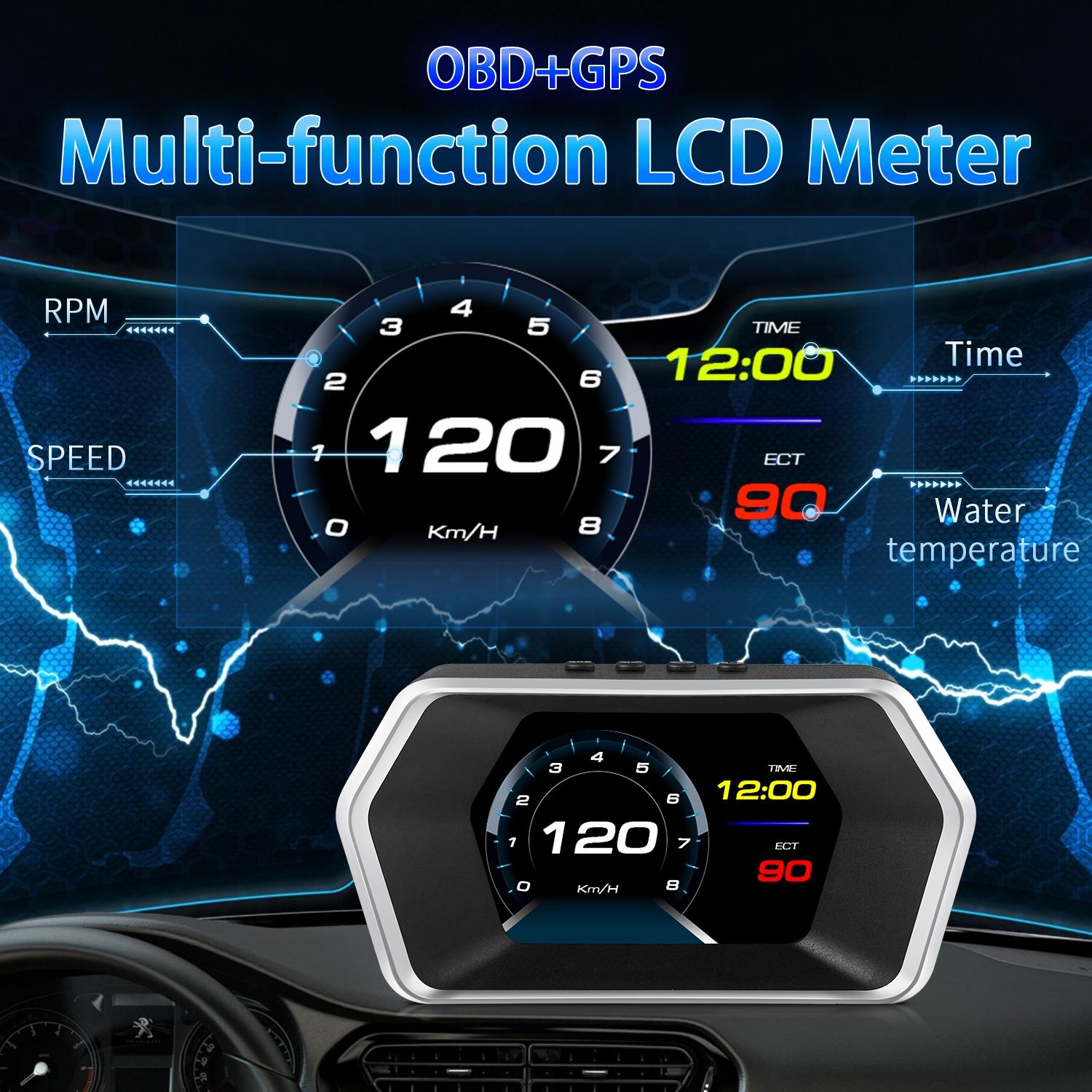 Car Hud Head Up Display Gps Speed Meter Obd2 Fault Code Eliminator 6