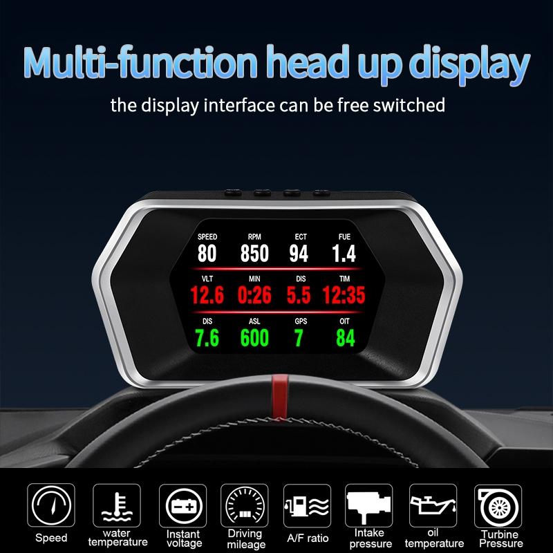 Car Hud Head Up Display Gps Speed Meter Obd2 Fault Code Eliminator 9