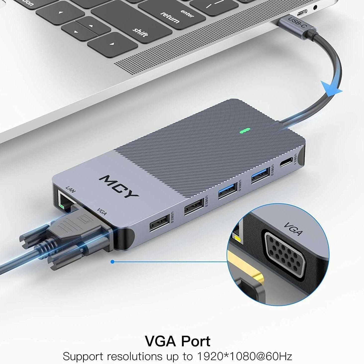 12-In-1 Usb-C Hub Triple Monitor Support 4K Hdmi 85W Pd 6