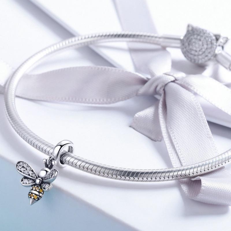 925 Sterling Silver Bee Charm For Diy Bracelets 5
