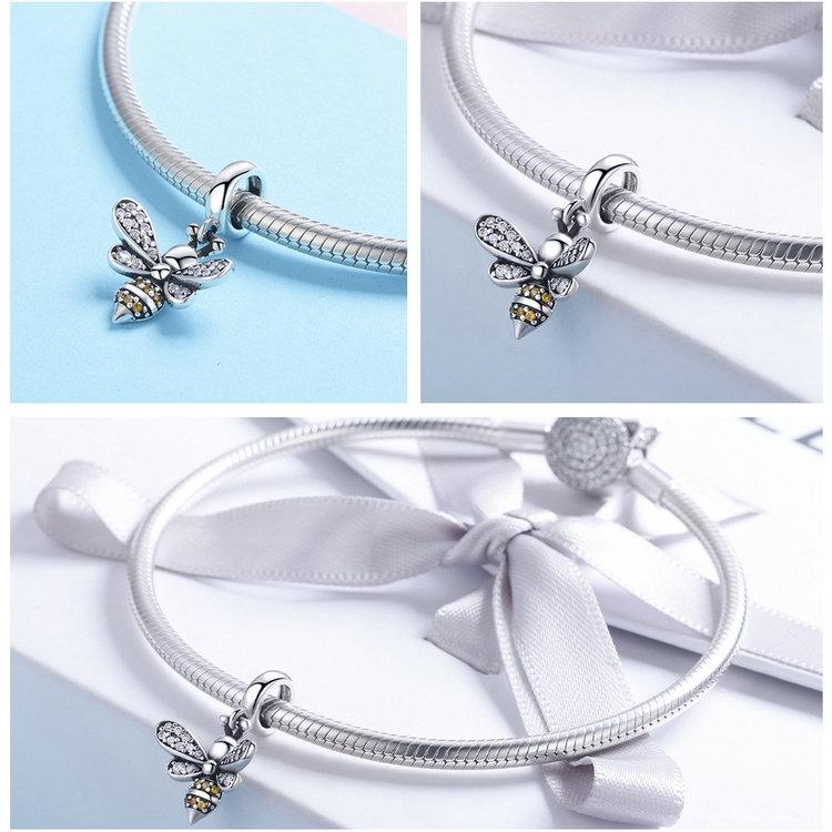 925 Sterling Silver Bee Charm For Diy Bracelets 6