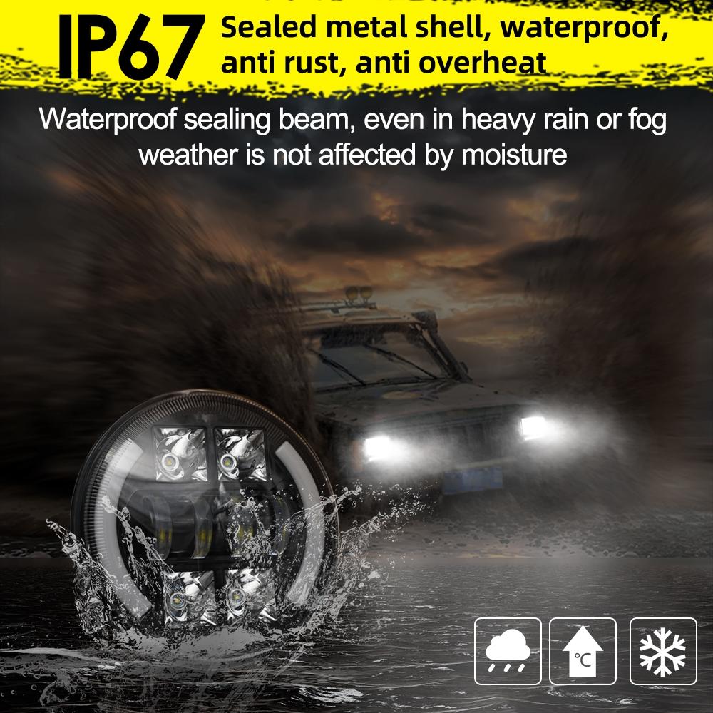 Car 7 Inch Dc9 - 30V Led Headlight Modification Accessories For Jeep Wrangler 8