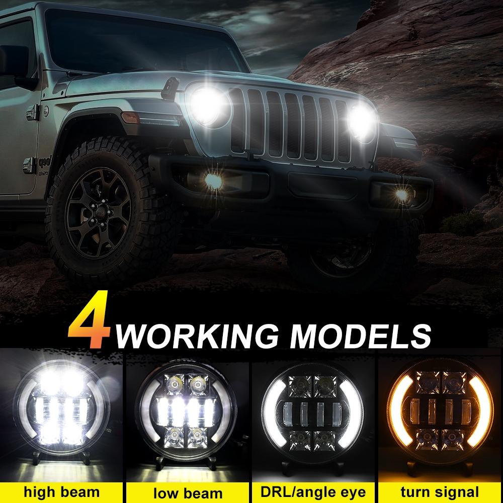 Car 7 Inch Dc9 - 30V Led Headlight Modification Accessories For Jeep Wrangler 10