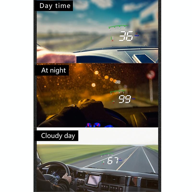 3.5 Inch Vehicle Head Up Display Car Speed Engine Revs Water Temp Voltage Mileage 7