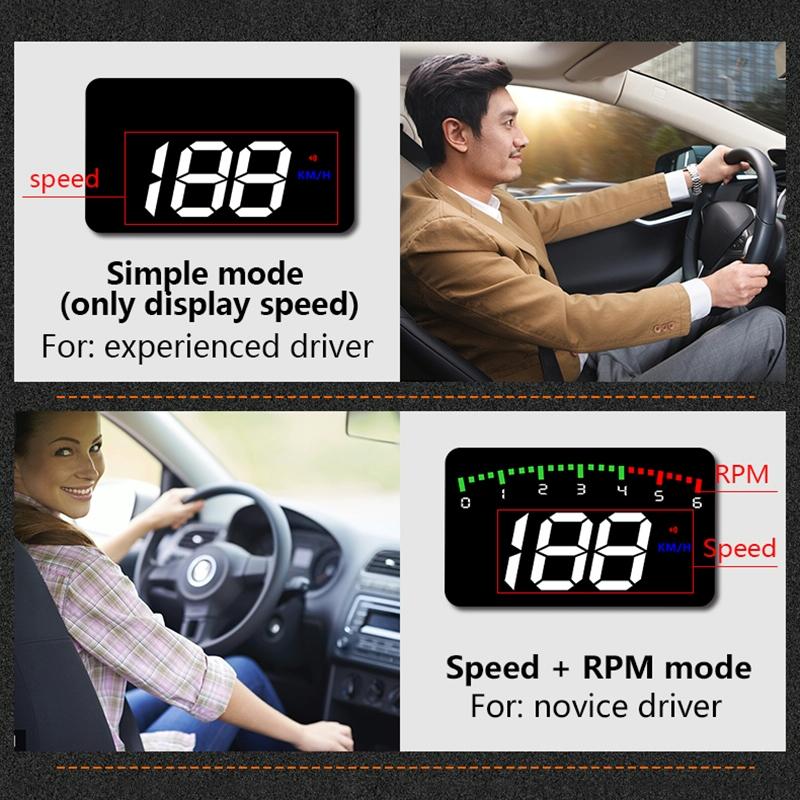 3.5 Inch Vehicle Head Up Display Car Speed Engine Revs Water Temp Voltage Mileage 13