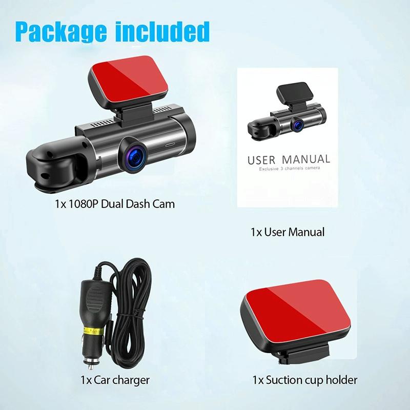 1080p Hd Dual Lens Night Vision Driving Recorder - 3.16 Inch 4