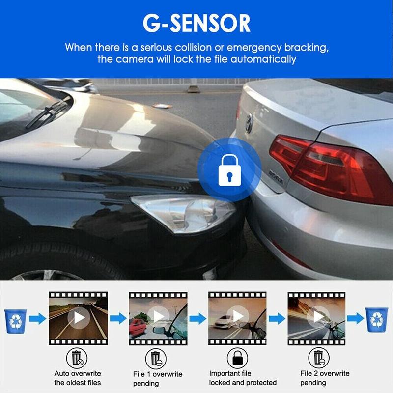 1080p Hd Dual Lens Night Vision Driving Recorder - 3.16 Inch 7