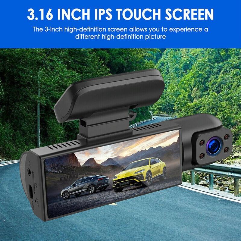 1080p Hd Dual Lens Night Vision Driving Recorder - 3.16 Inch 8