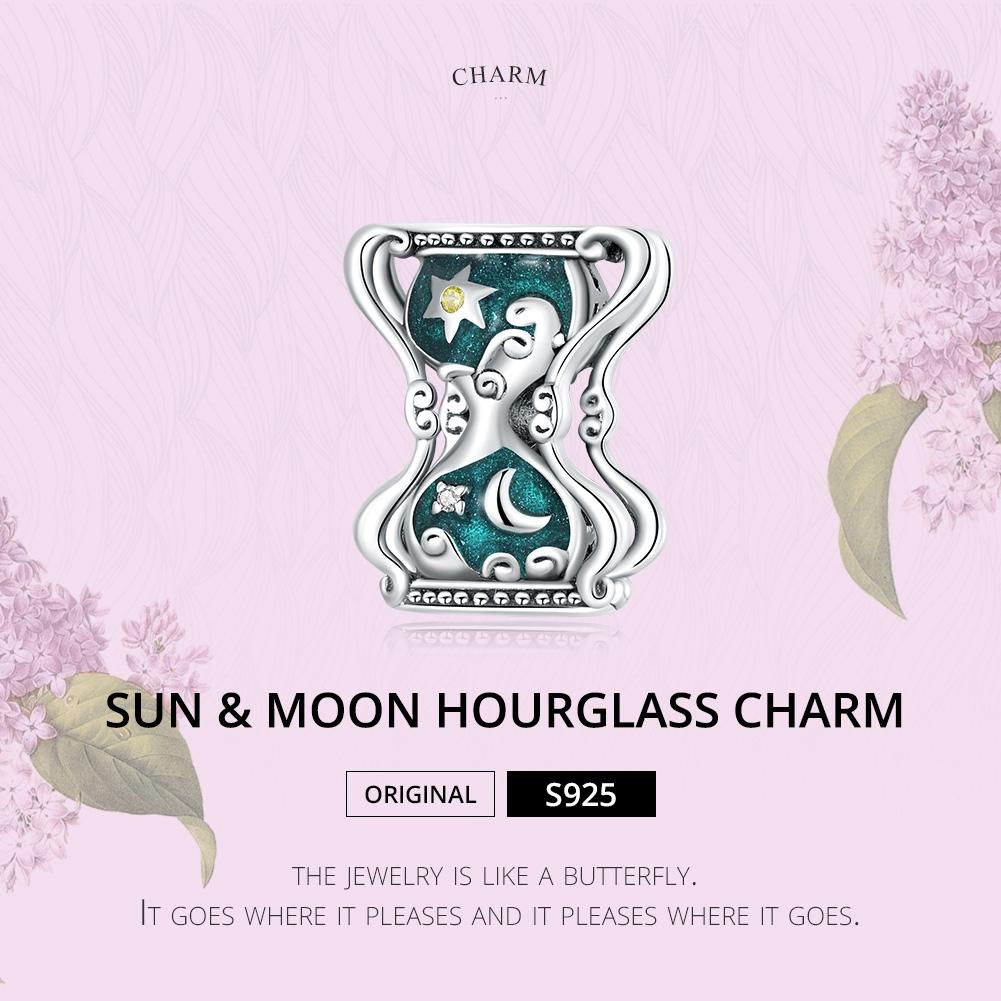 925 Sterling Silver Sun Moon Hourglass Beads Bracelet / Necklace Set 3
