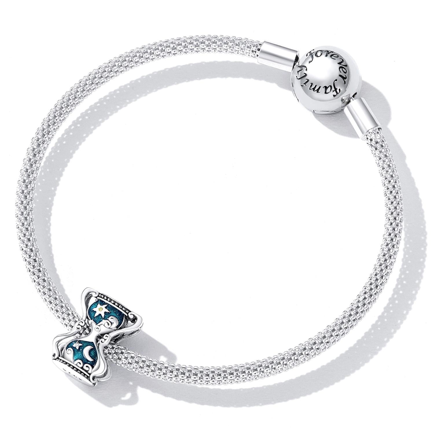 925 Sterling Silver Sun Moon Hourglass Beads Bracelet / Necklace Set 7