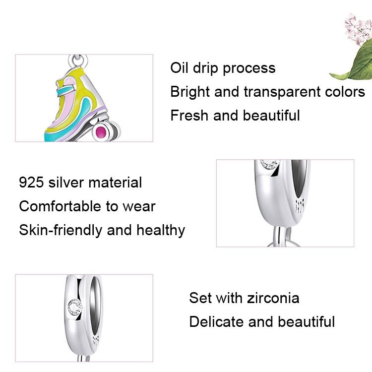 925 Sterling Silver Skate Diy Pendant Beads For Bracelet 3