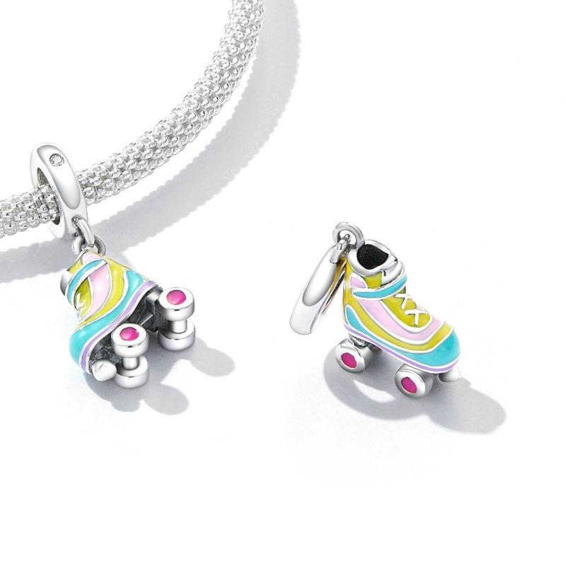 925 Sterling Silver Skate Diy Pendant Beads For Bracelet 4