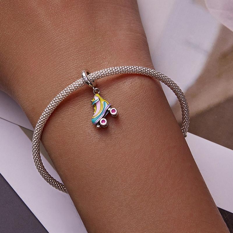 925 Sterling Silver Skate Diy Pendant Beads For Bracelet 6