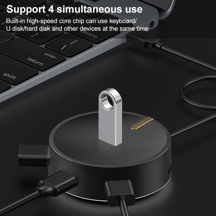 4-Port Usb 2.0 Circular Splitter Hub 4