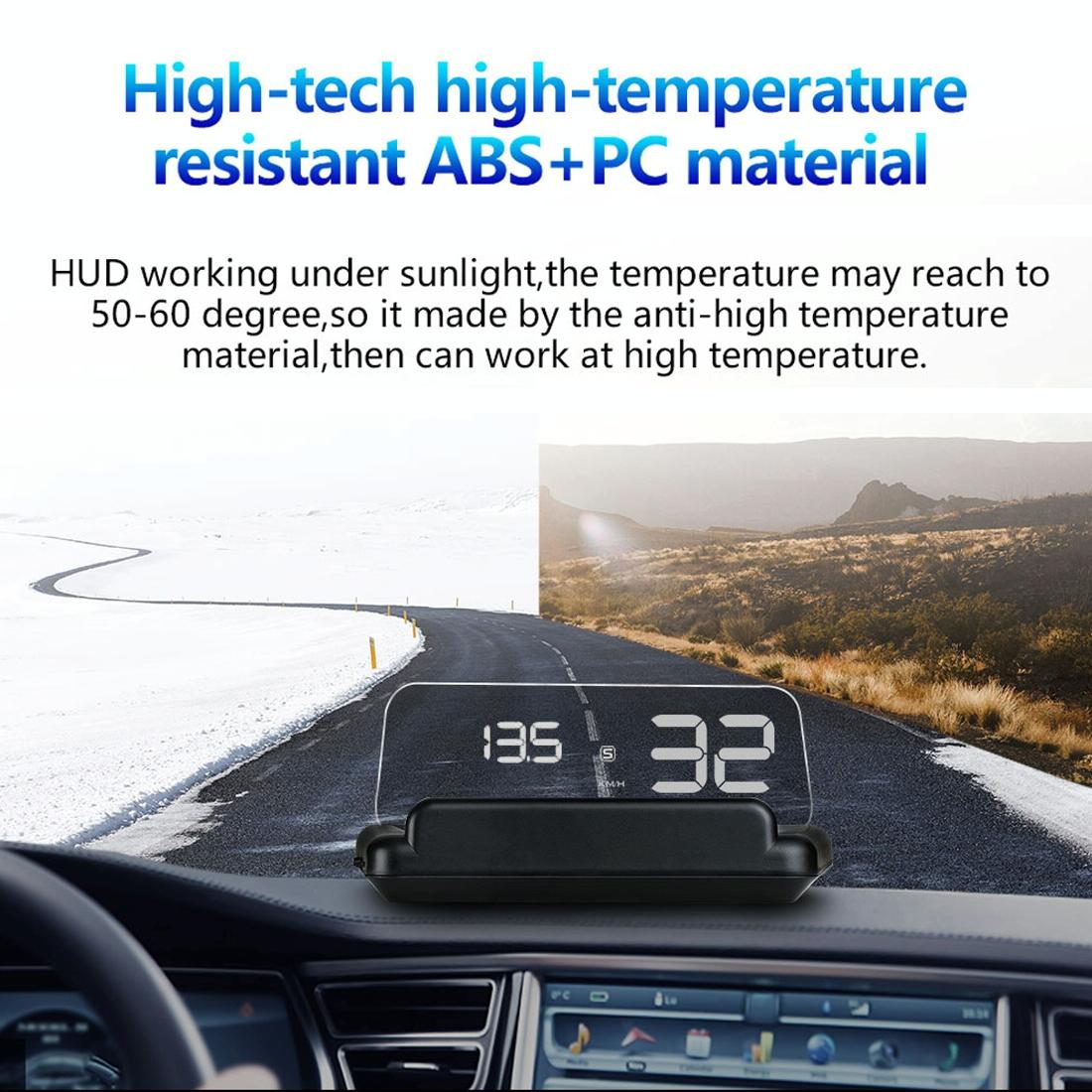 Virtual Hd Reflection Board Car Gps Hud Speed & Distance Display Over / Under Speed & Voltage Alarm Fatigue Driving - Green 6