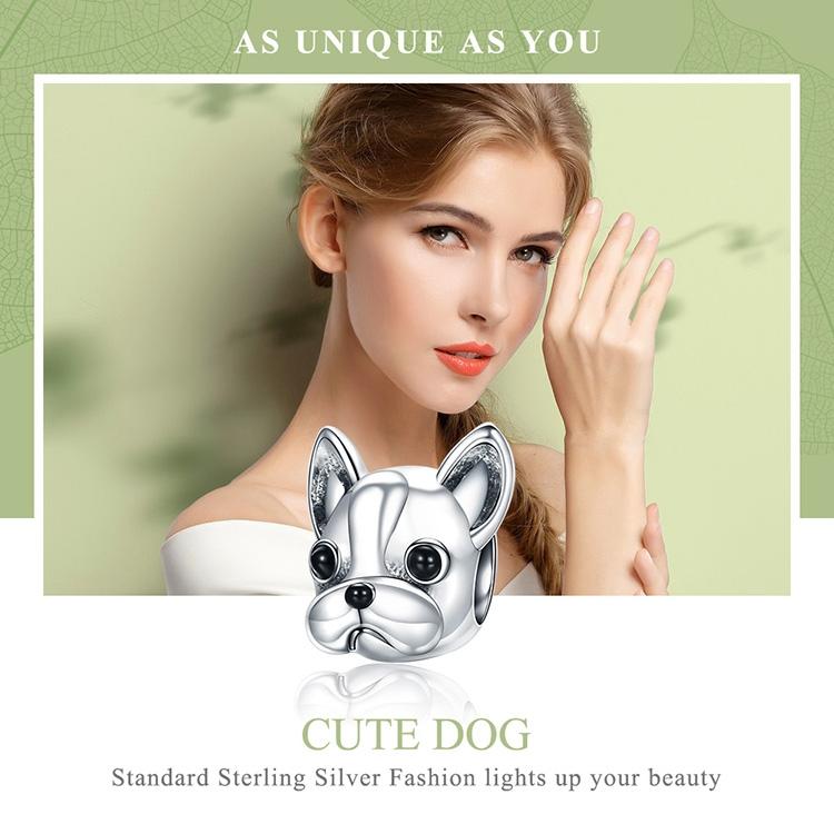 925 Sterling Silver Bulldog Bead Animal Series 3