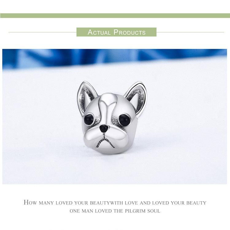 925 Sterling Silver Bulldog Bead Animal Series 4