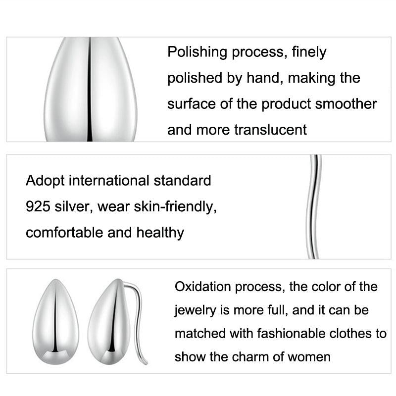 925 Sterling Silver Water Drop Earrings Glare Design 5
