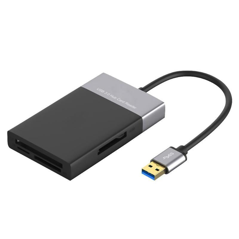 6-In-1 Usb3.0 Hub Adapter 2X Usb3.0 + Cf / Tf / Sd / Xqd Cards 3