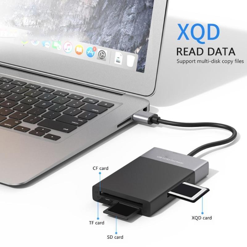 6-In-1 Usb3.0 Hub Adapter 2X Usb3.0 + Cf / Tf / Sd / Xqd Cards 5