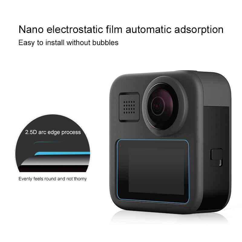 2-pack Tempered Glass Screen Protectors for Gopro Max Lcd Display 4