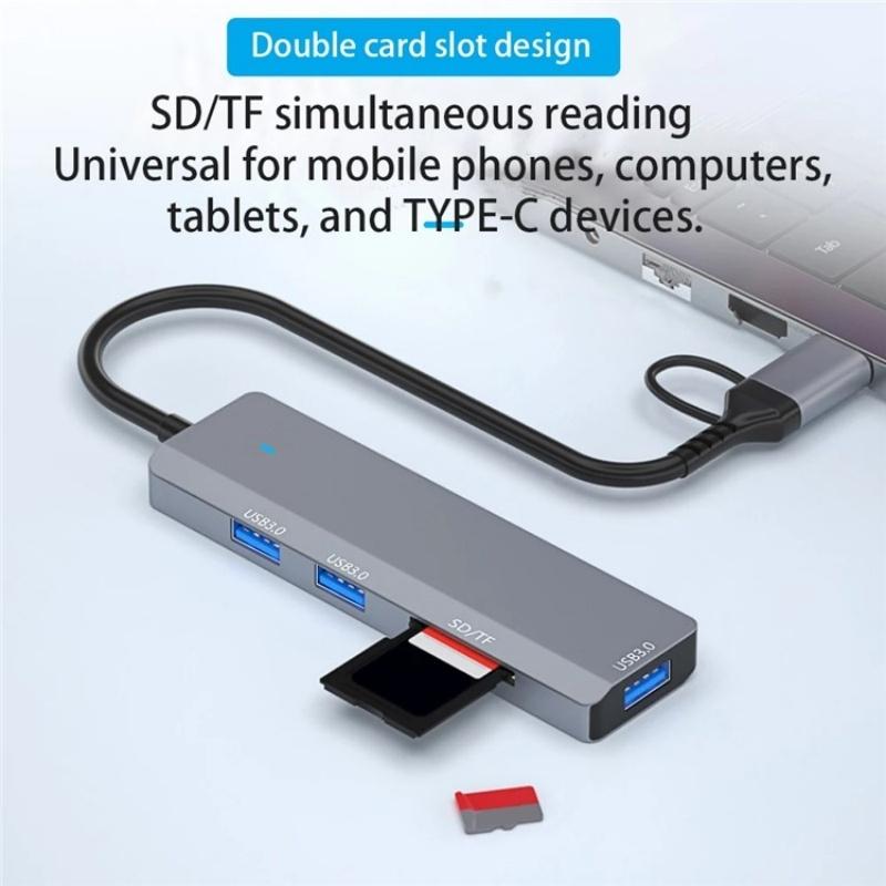 3-Port Usb Hub With Type-C & Sd / Tf Slots 5