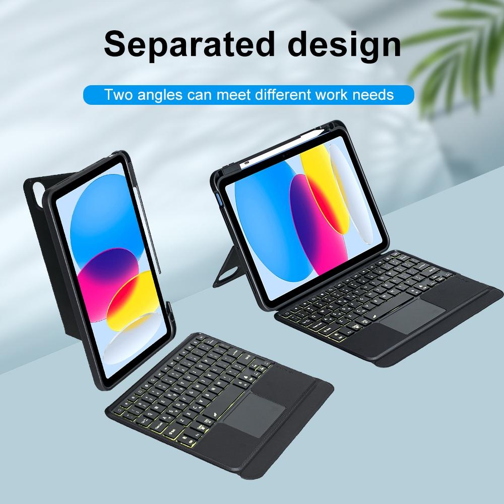 2022 Ipad 10.9 Touch Keyboard Case - Split Type Bluetooth Leather 7
