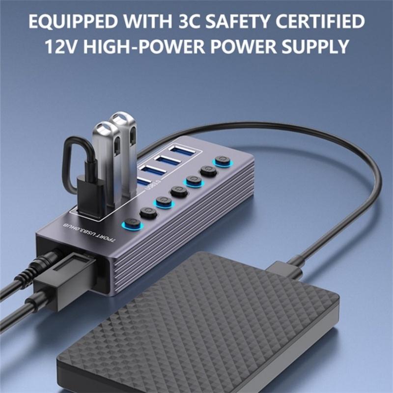 7-Port Usb 3.0 Hub With Independent Switch 3
