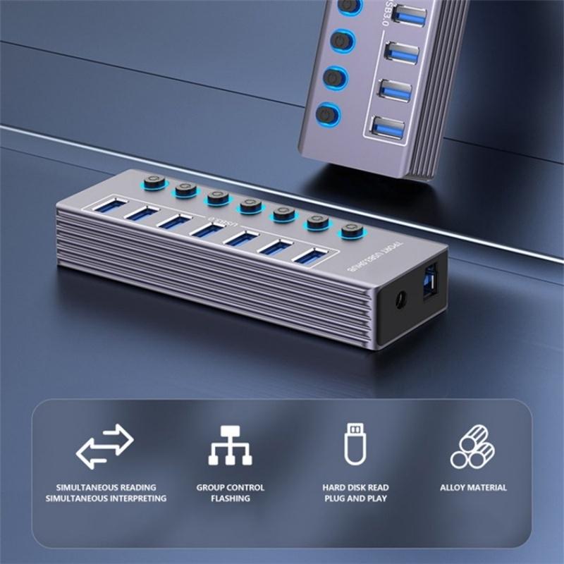 7-Port Usb 3.0 Hub With Independent Switch 6