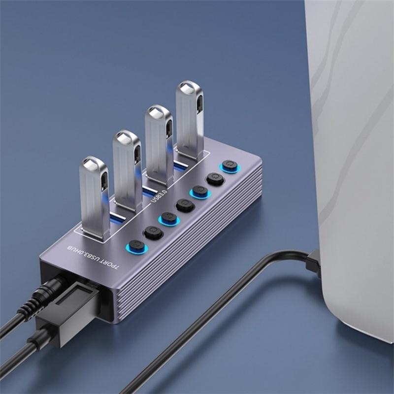7-Port Usb 3.0 Hub With Independent Switch 8