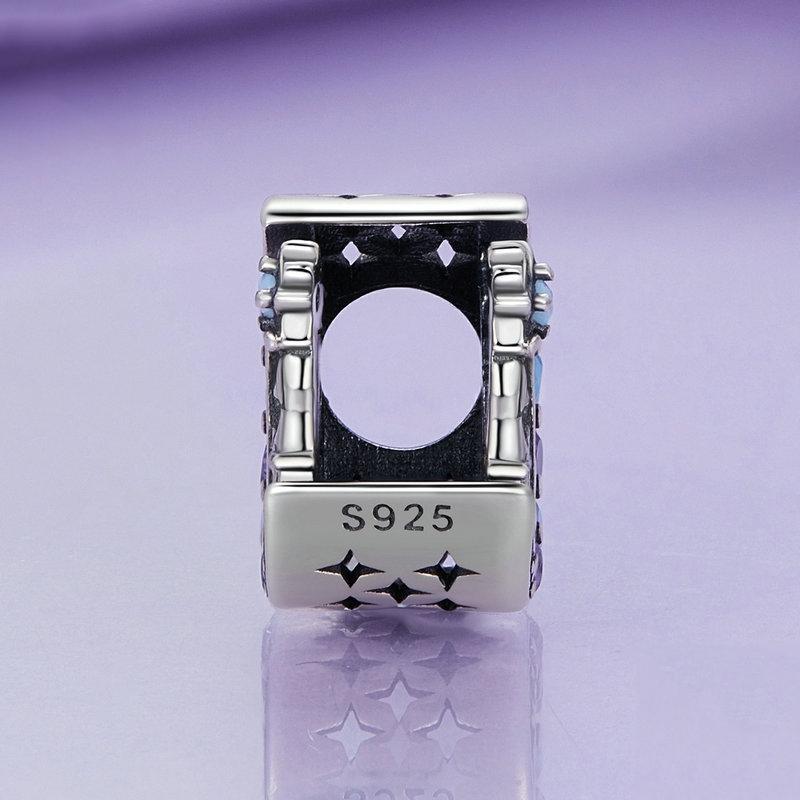 925 Sterling Silver Purple Moon Beaded Bracelet Accessory 5