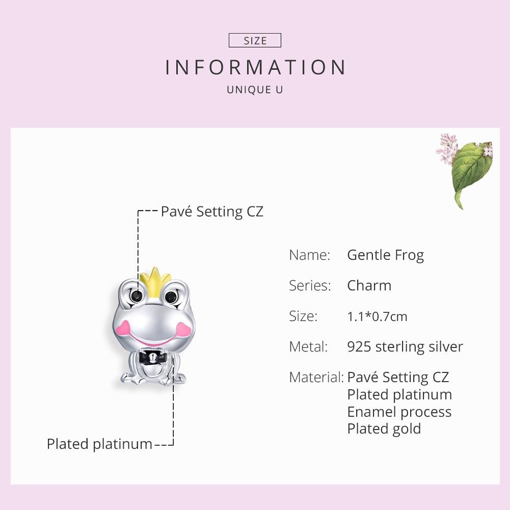 925 Sterling Silver Frog Prince Charm For Diy Bracelets & Necklaces 5