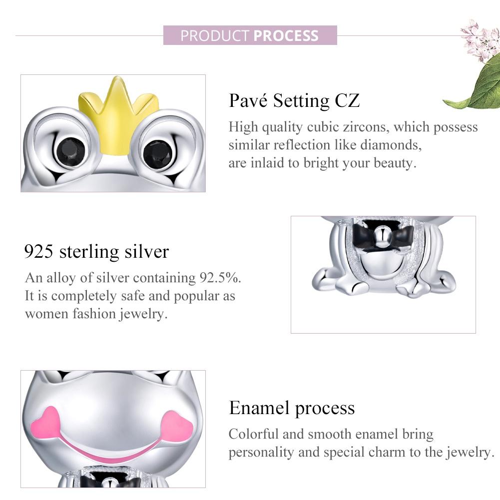 925 Sterling Silver Frog Prince Charm For Diy Bracelets & Necklaces 6