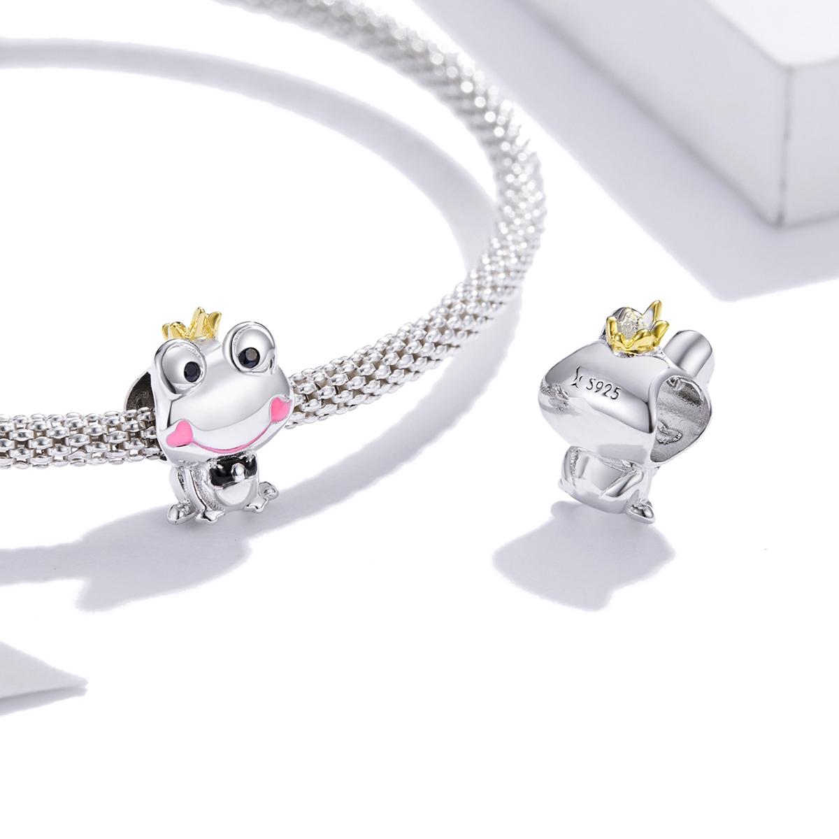 925 Sterling Silver Frog Prince Charm For Diy Bracelets & Necklaces 7