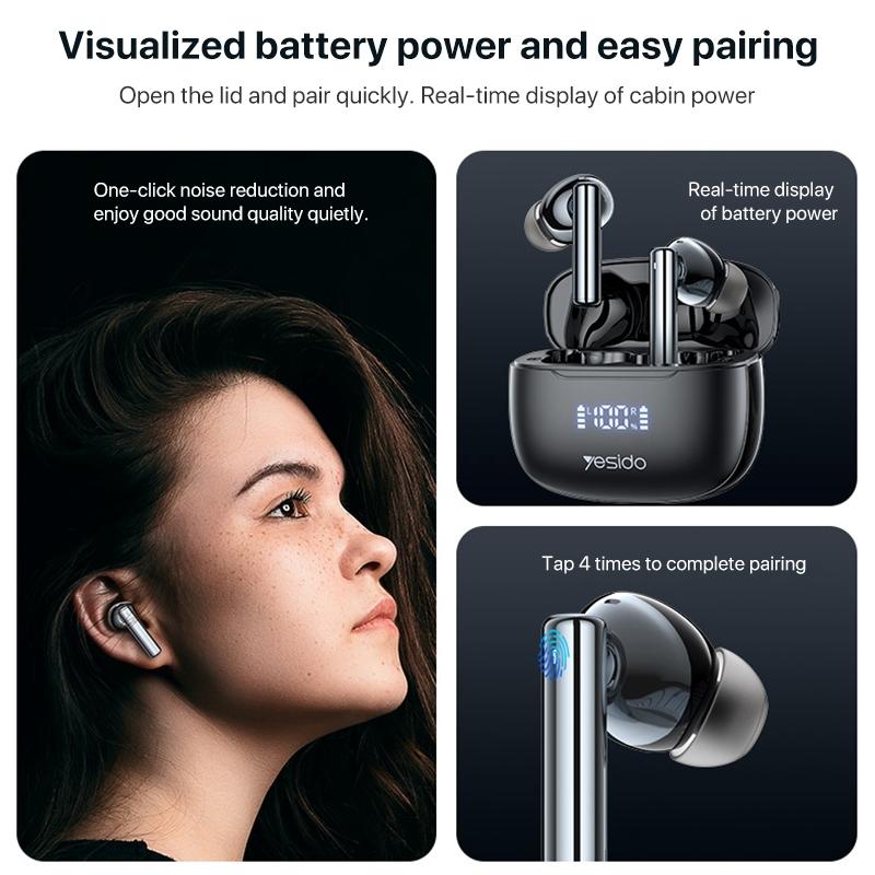 Wireless Bluetooth 5.0 Earphones with Anc and Led Display 6