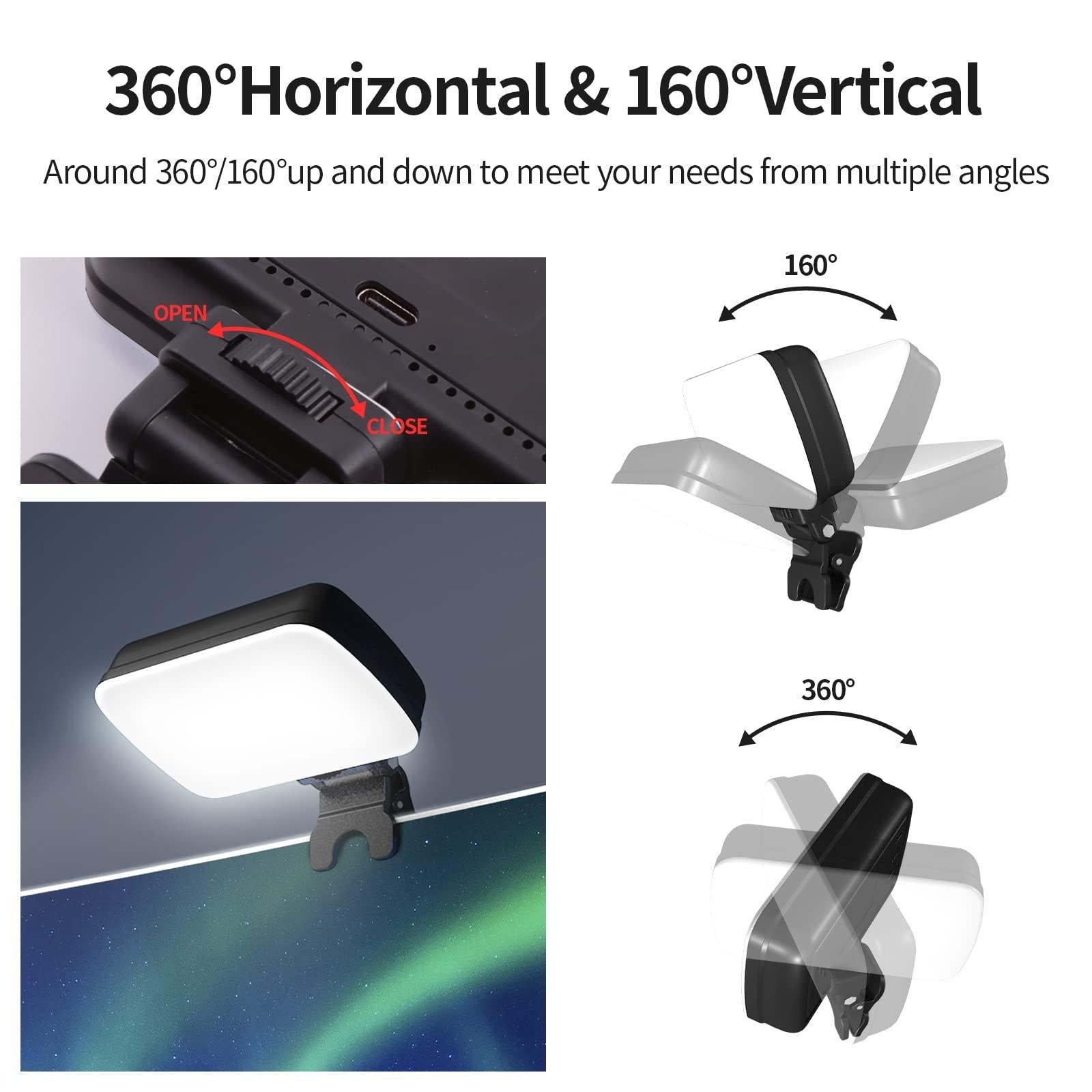Rechargeable Video Conference Lighting - Three Colour Temperature Dimming 6