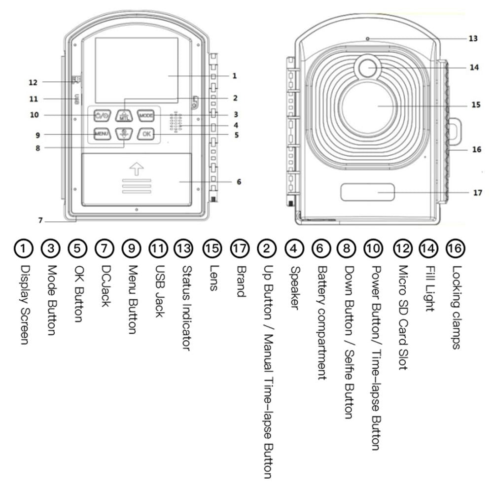 2mp Time Lapse Camera with 2.4 Tft Screen 9