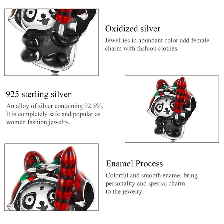 925 Sterling Silver Tiger & Panda Bead Bracelet / Necklace Add Ons 4