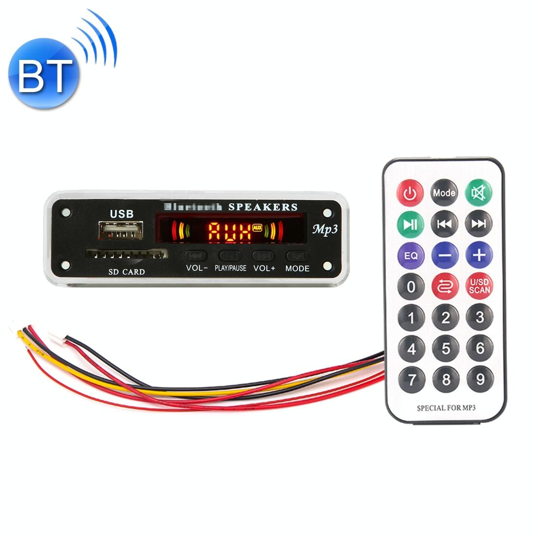 12V Car Audio Mp3 Player Board With Bluetooth & Remote - Fm Radio Sd / Usb 3