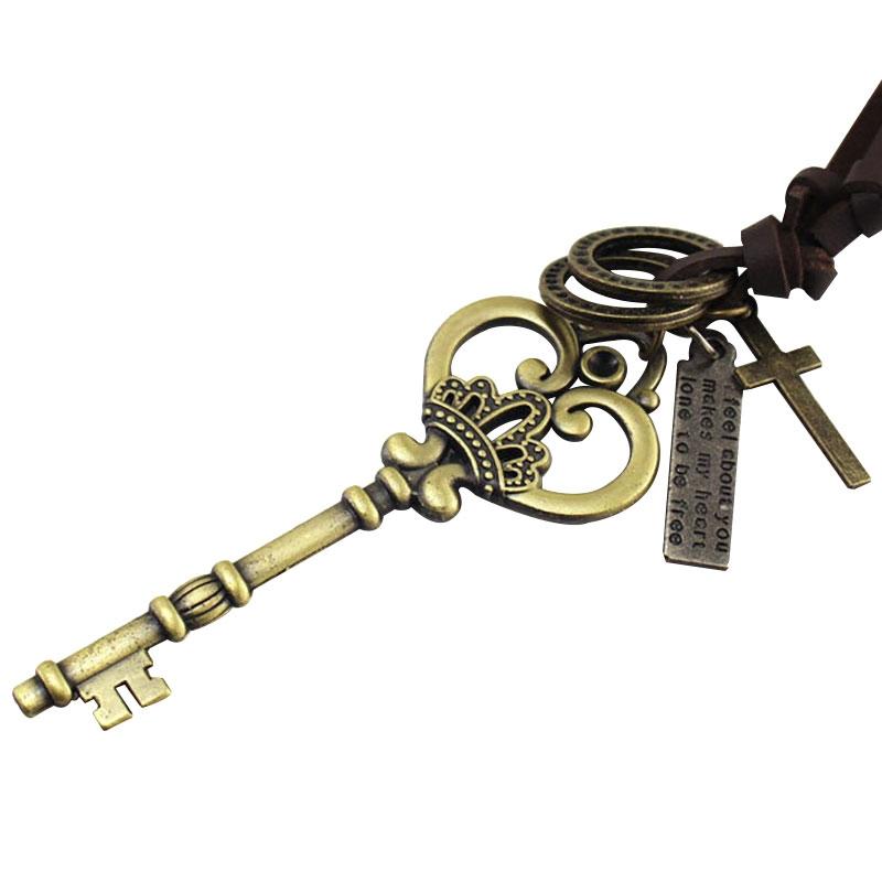 Vintage Crown Key Pendant Retro 4