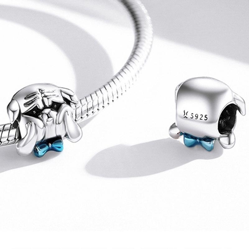 925 Sterling Silver Dog Beads For Diy Bracelets & Necklaces 4