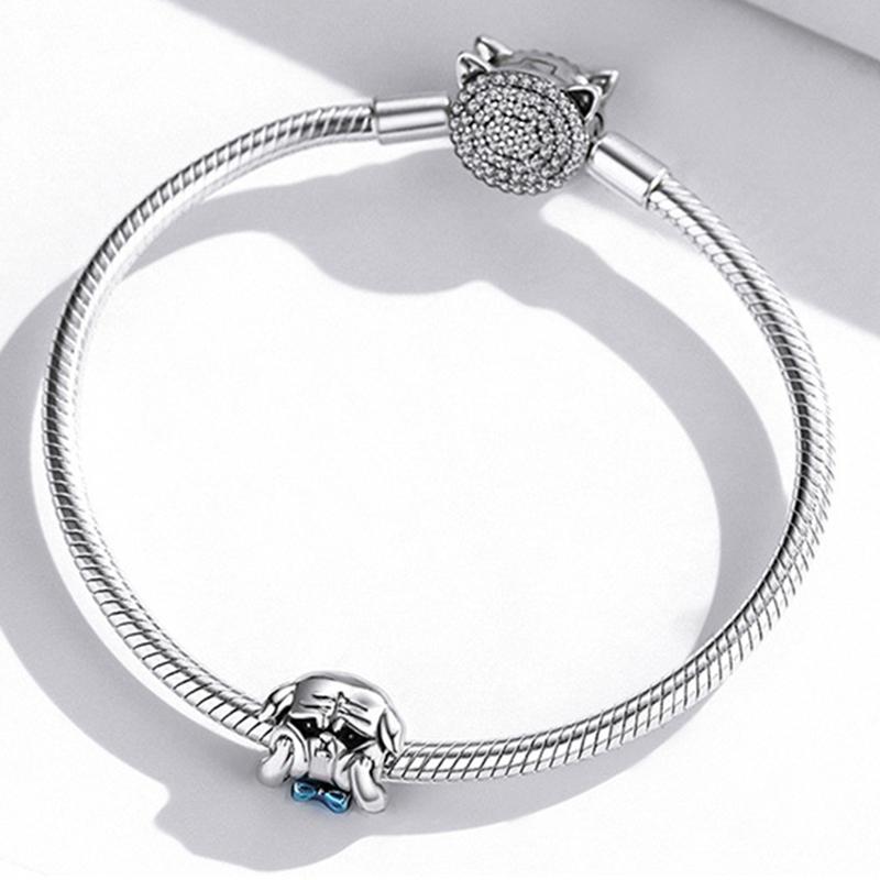 925 Sterling Silver Dog Beads For Diy Bracelets & Necklaces 5