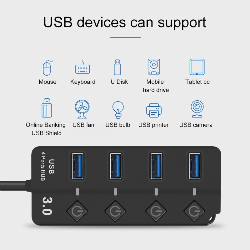 Usb 3.0 To 4 Usb 2.0 Splitter With Independent Switch 6