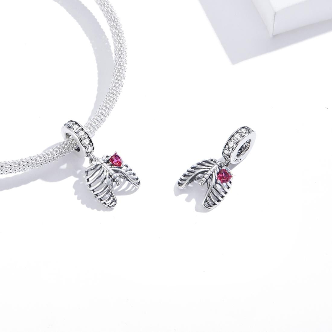 925 Sterling Silver Rib Pendant For Diy Bracelets 7