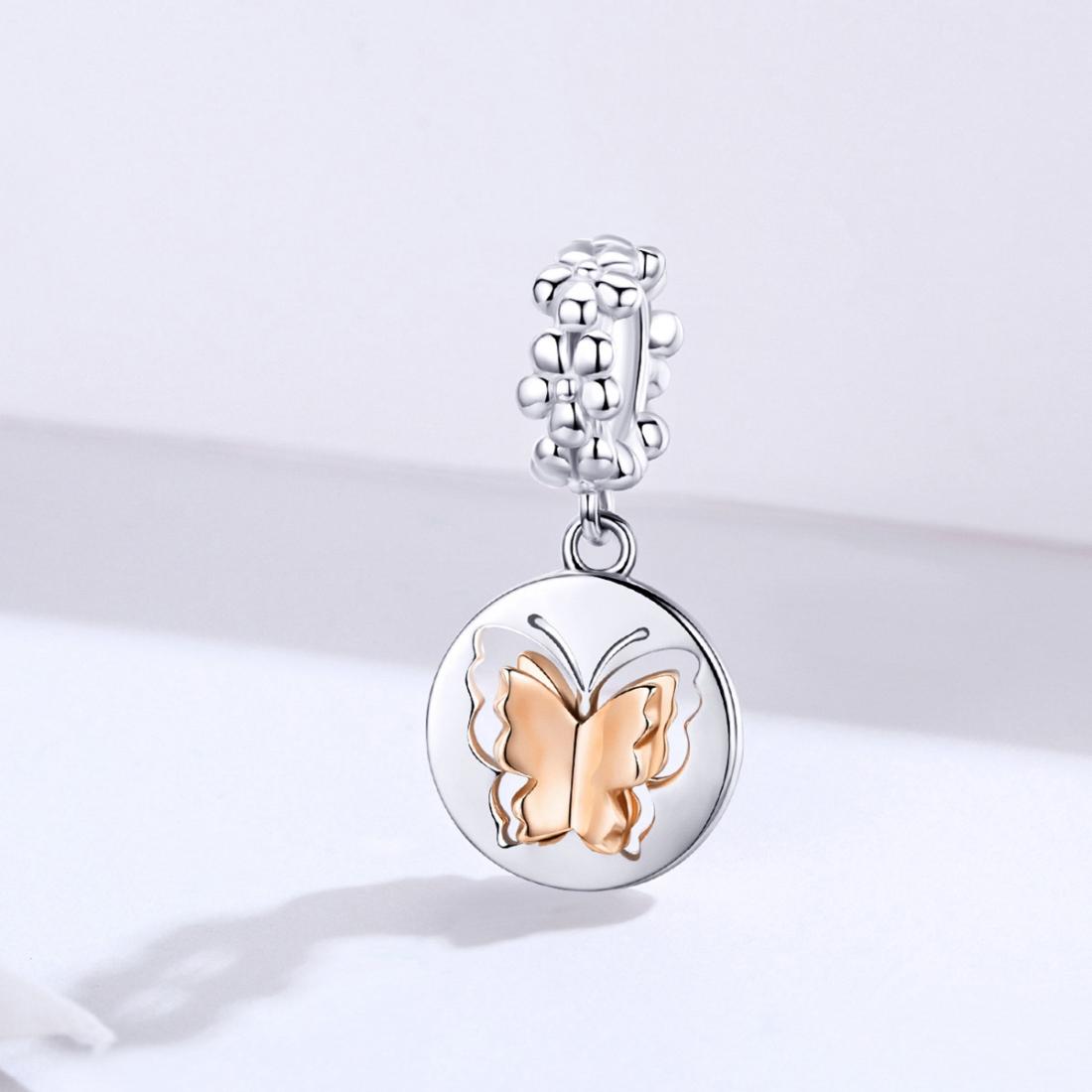 925 Sterling Silver Gold Butterfly Pendant For Diy Bracelets & Necklaces 3