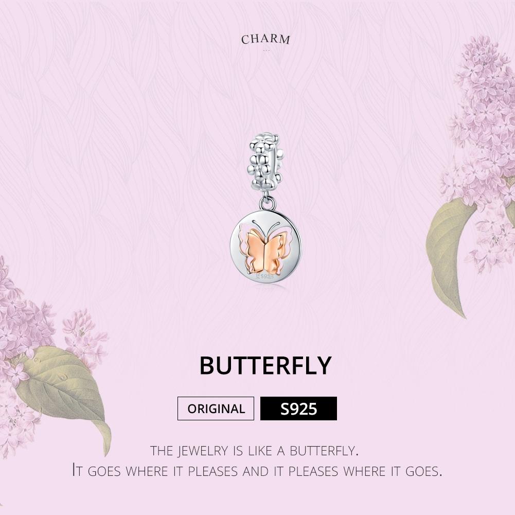 925 Sterling Silver Gold Butterfly Pendant For Diy Bracelets & Necklaces 4